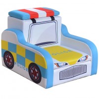 Fotoliu Masina de Politie  cadru de lemn si 2 compartimente de stocare Police Car Sofa